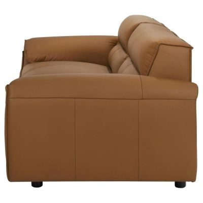 Buxton Modern Cognac Leather Sofa