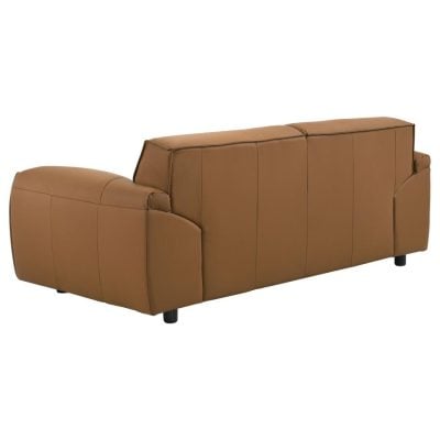Buxton Modern Cognac Leather Loveseat