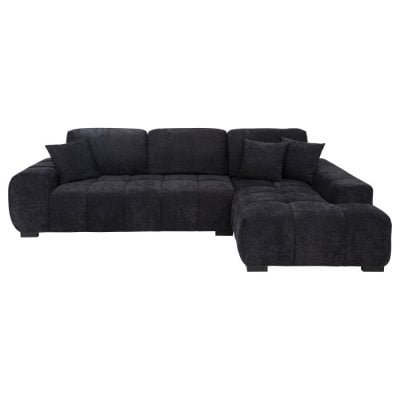 Octavia Mid Century Modern Black Sectional Sofa