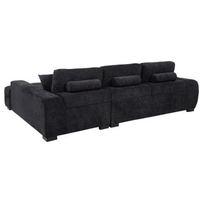 Octavia Mid Century Modern Black Sectional Sofa