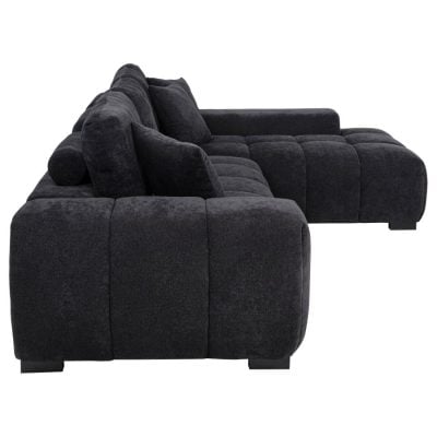 Octavia Mid Century Modern Black Sectional Sofa