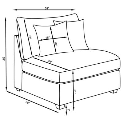Cambria 4 Pc Gray modular sectional sofa