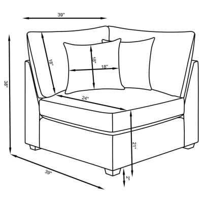 Cambria 4 Pc Gray modular sectional sofa