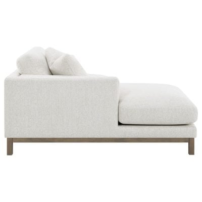 Geneva White Boucle & Light Wood Frame Sectional Sofa