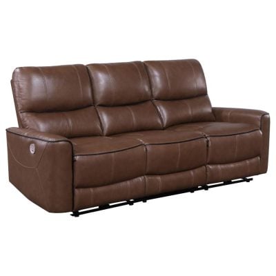 Greenfield Brown Leather Reclining Sofa
