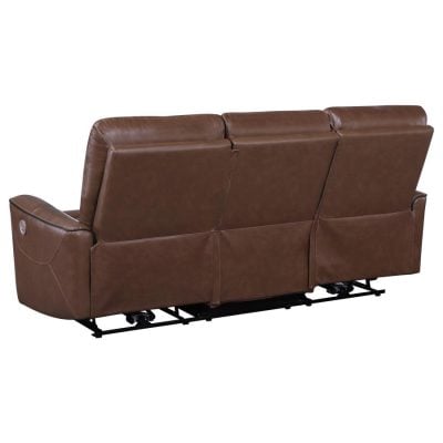 Greenfield Brown Leather Reclining Sofa