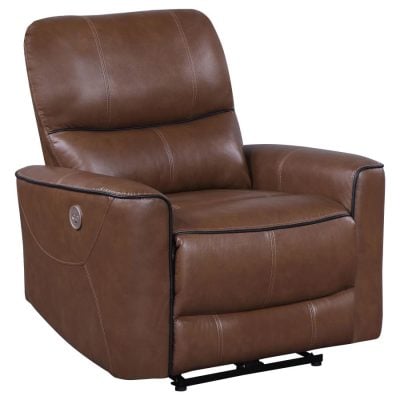 Greenfield Brown Leather Reclining Sofa