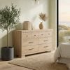 Arielle 6 Drawer Light Oak Wood Dresser