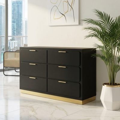 Caraway Black And Gold Dresser