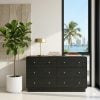 Cavelle Black 6 Drawer Dresser With Gold Knobs