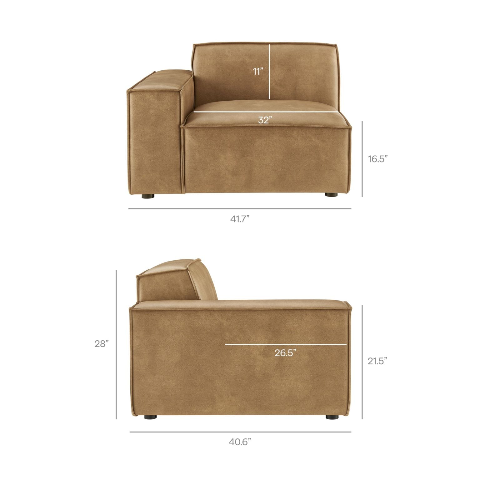 Restore Brown Leather Modular Sofa