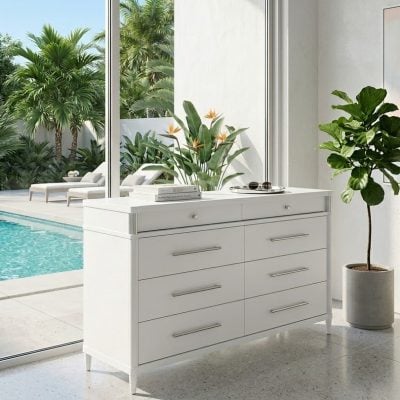 Gracemont 8 Drawer Modern White Dresser