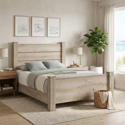 Kaywood Weathered Light Oak Bed