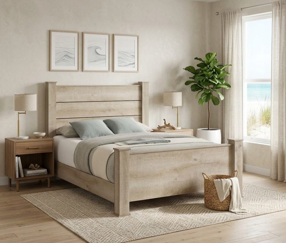 Kaywood Weathered Light Oak Bed