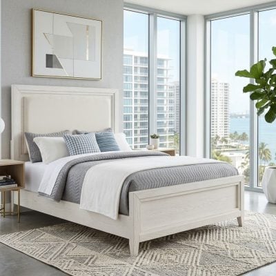 Marielle Modern White Wood Bed