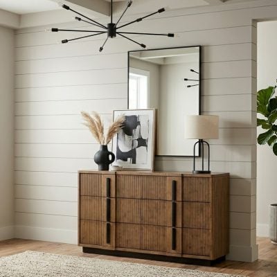 Terrace 6 Drawer Fluted Wood Dresser