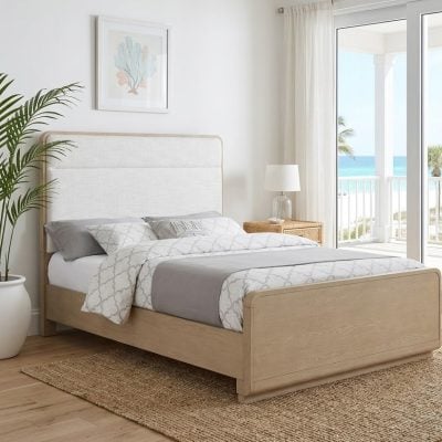 Ladera Light Wood & Boucle Bed