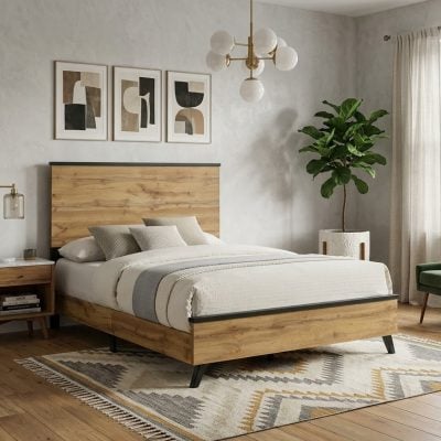 Kaywood Natural Pine Wood Bed