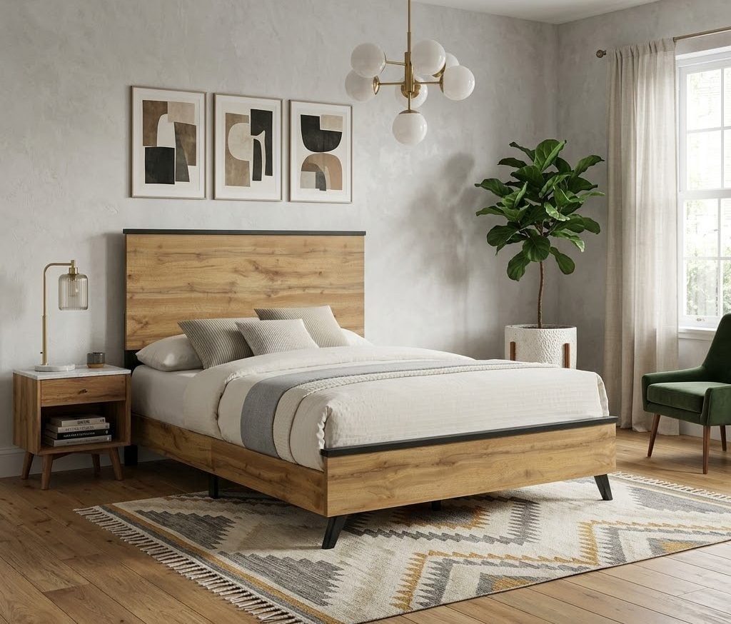 Kaywood Natural Pine Wood Bed