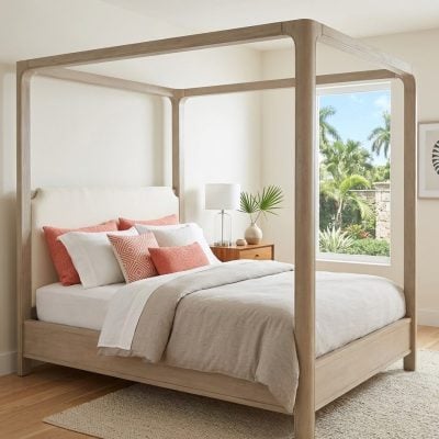 Solano Weathered Wood Canopy Bed
