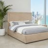 Lawson beige padded bed frame