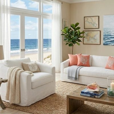 Violeta White Slipcovered Sofa & Chair