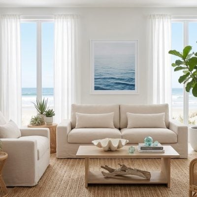 Sylvie Beige Pillow Back Sofa