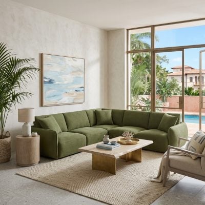 Elysia Olive Green Modular Sectional Sofa