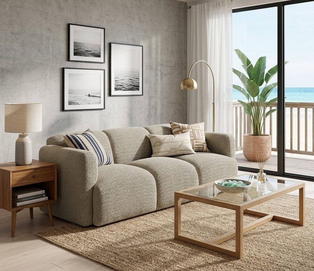 Dorset light brown fabric sofa