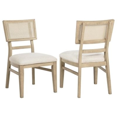 Kailani Light Oak Wood & Rattan Dining Chair ( set of 2 )