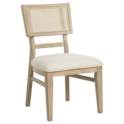 Kailani Light Oak Wood & Rattan Dining Chair ( set of 2 )