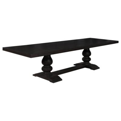 Phelps Double Pedestal Black Extendable Dining Table