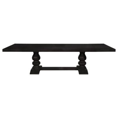 Phelps Double Pedestal Black Extendable Dining Table