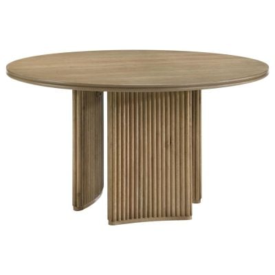 Adina Round Distressed Light Brown Dining Table