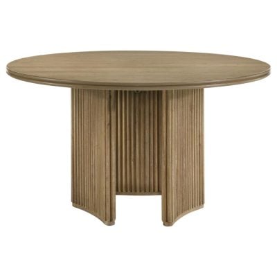 Adina Round Distressed Light Brown Dining Table