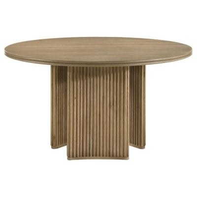 Adina Round Distressed Light Brown Dining Table