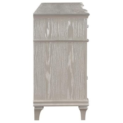 Evangeline 9 Drawer Silver Oak Wood Dresser