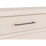 Wallen 6 Drawer Sand White Dresser With Gold Tip Handles