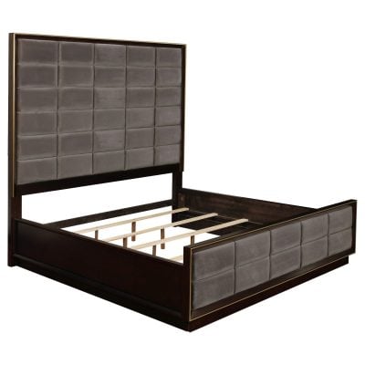 Durango Tall Headboard Panel Grey Smoked Peppercorn Oak Bed