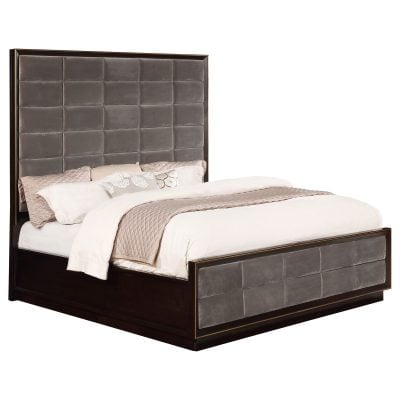Alternative view of Durango Tall Headboard Panel Grey Smoked Peppercorn Oak Bed