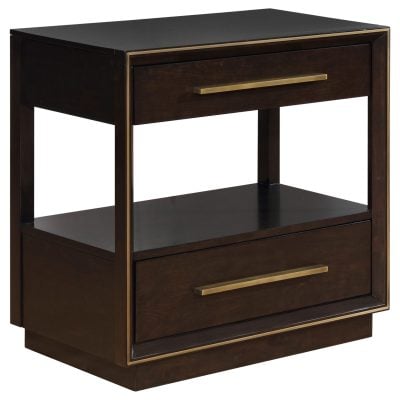 Durango 2 Drawer Nightstand Smoked Peppercorn & Bronze Nightstand