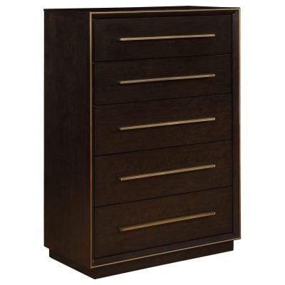 Durango 5 Drawer Smoked Brown & Bronze Chest