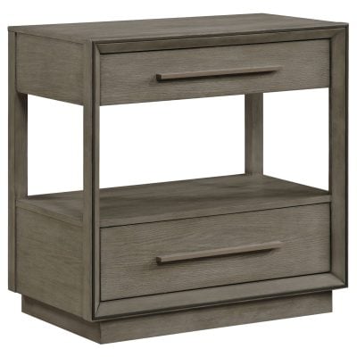 Durango 2 Drawer Taupe Wood Nightstand