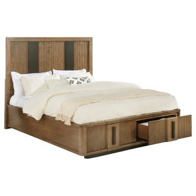 Alternative view of Terrace Fluted Wood Storage Bed