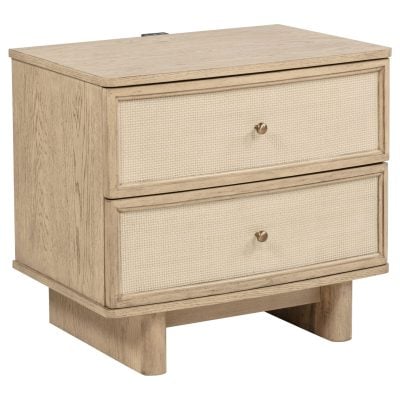 Kailani 2-drawer Light Wood & Beige Nightstand