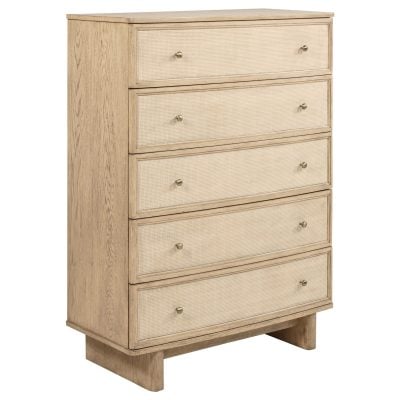 Kailani 5-drawer Light Wood & Beige Chest