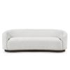 Beverly Curved Gray Sofa with Solid Wood Base