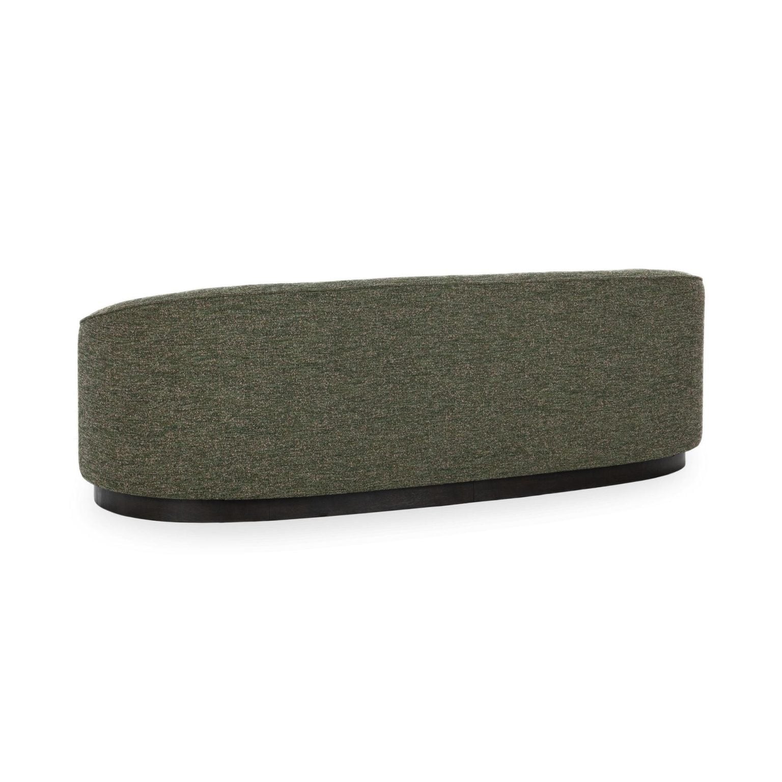 Beverly Curved Green Sofa with Solid Wood Base