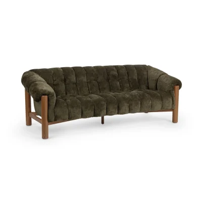 Alternative view of Sansa Olive Green Plush Soft Velvet Sofa