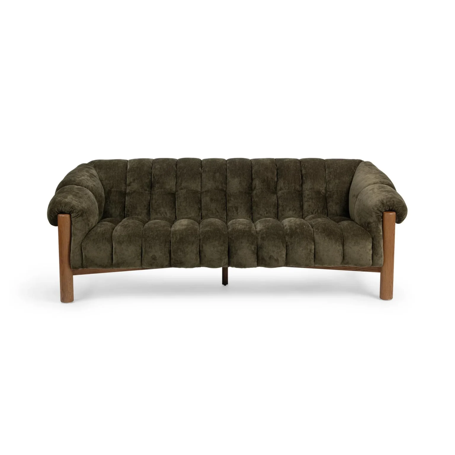 Sansa Olive Green Plush Soft Velvet Sofa